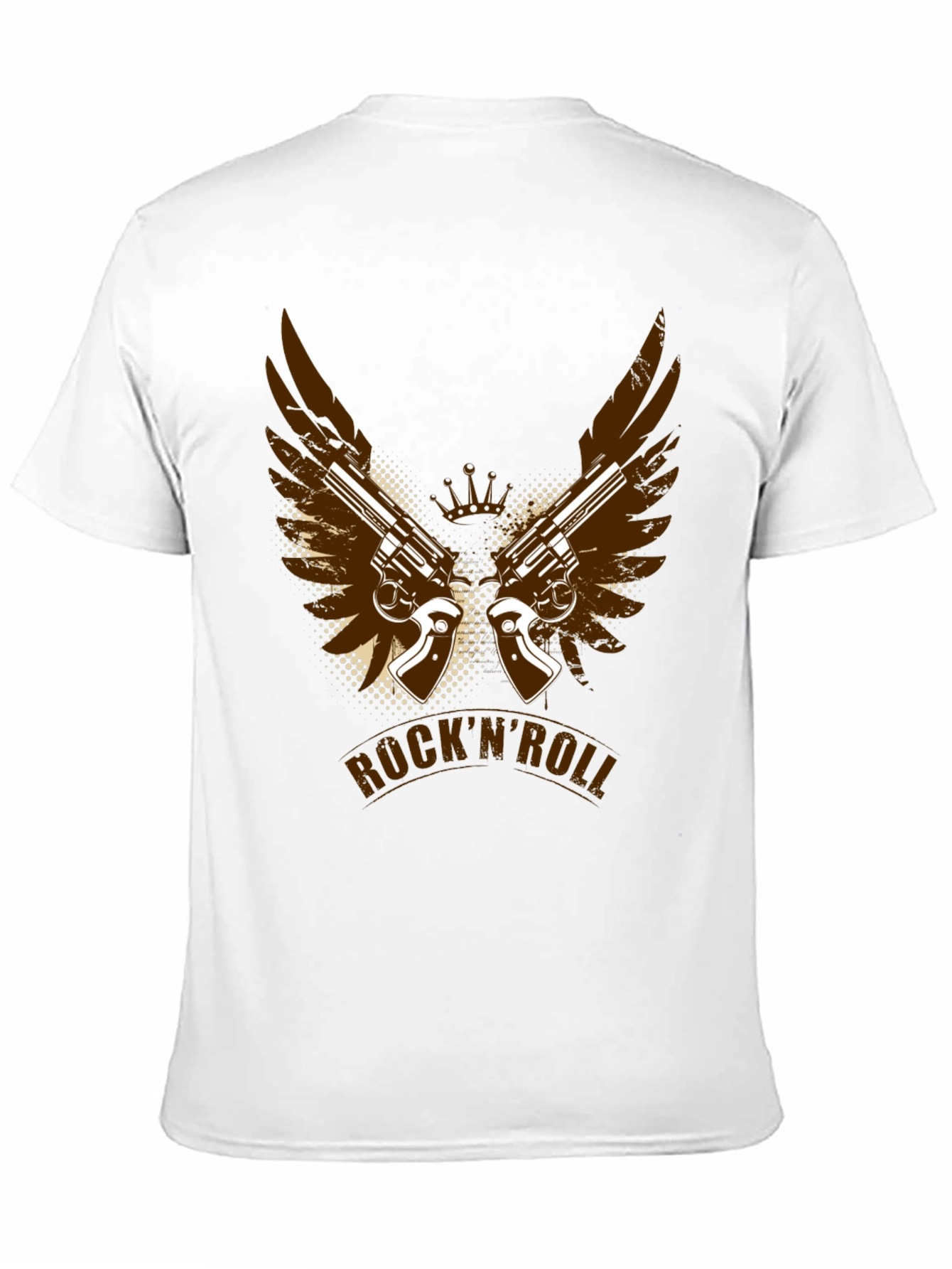 RocknRoll T-Shirt with Gun and Wing Design