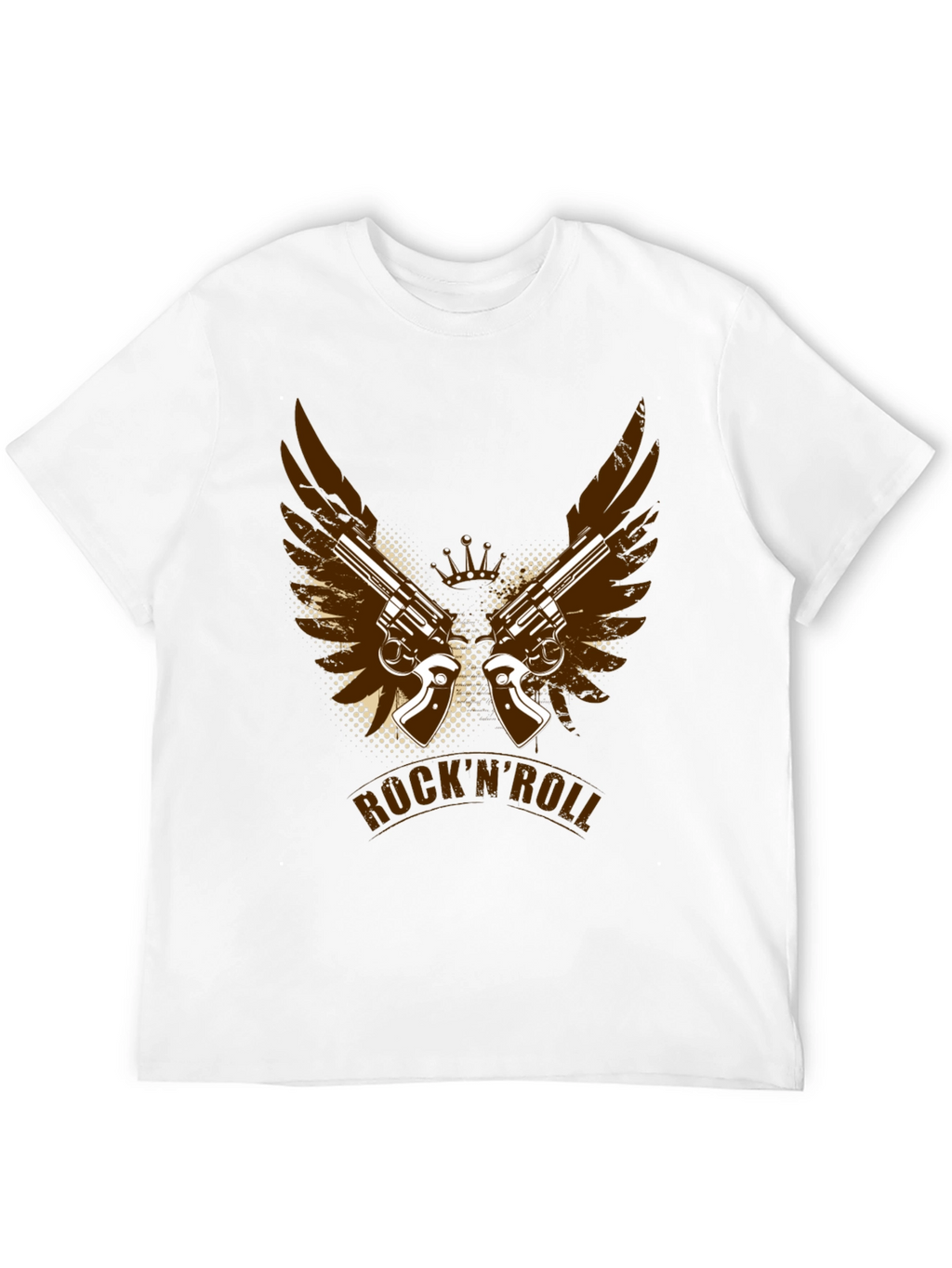 RocknRoll T-Shirt with Gun and Wing Design