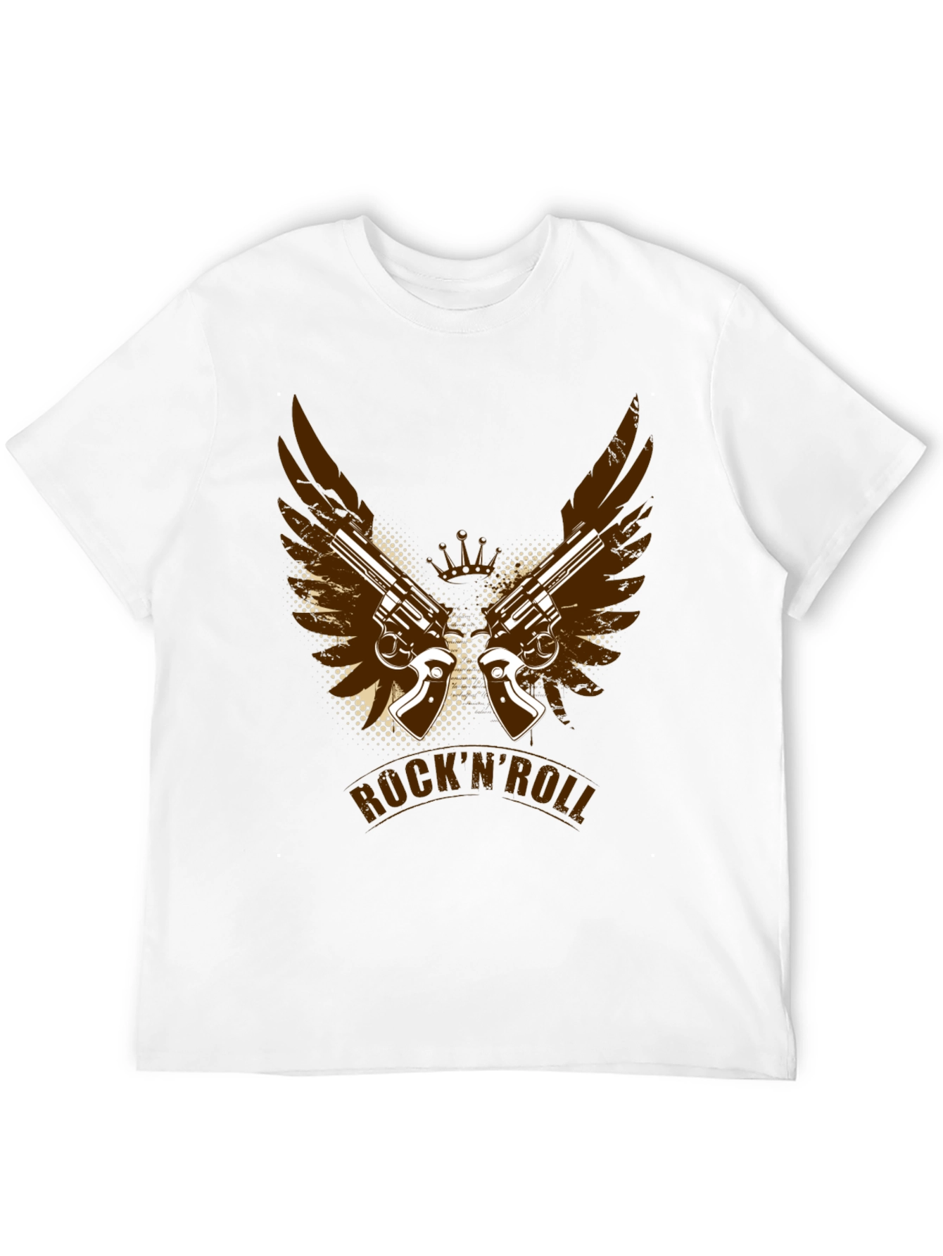 RocknRoll T-Shirt with Gun and Wing Design