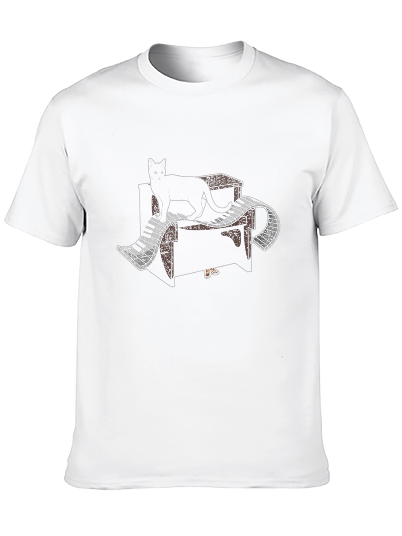 Cat Piano T-Shirt - Black Music Lover Tee