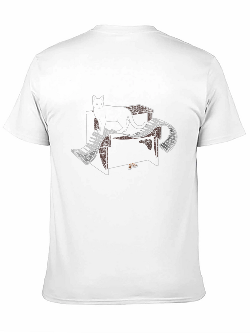 Cat Piano T-Shirt - Black Music Lover Tee