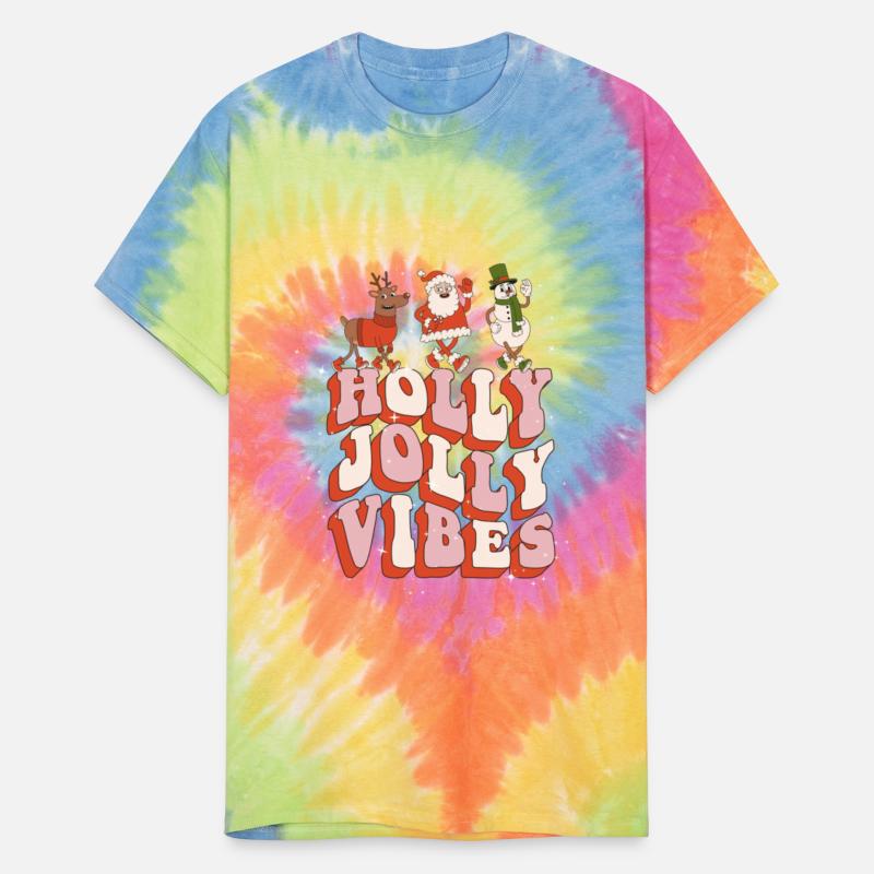 Holly Xmas Jolly Vibes Retro Groovy Nostalgic