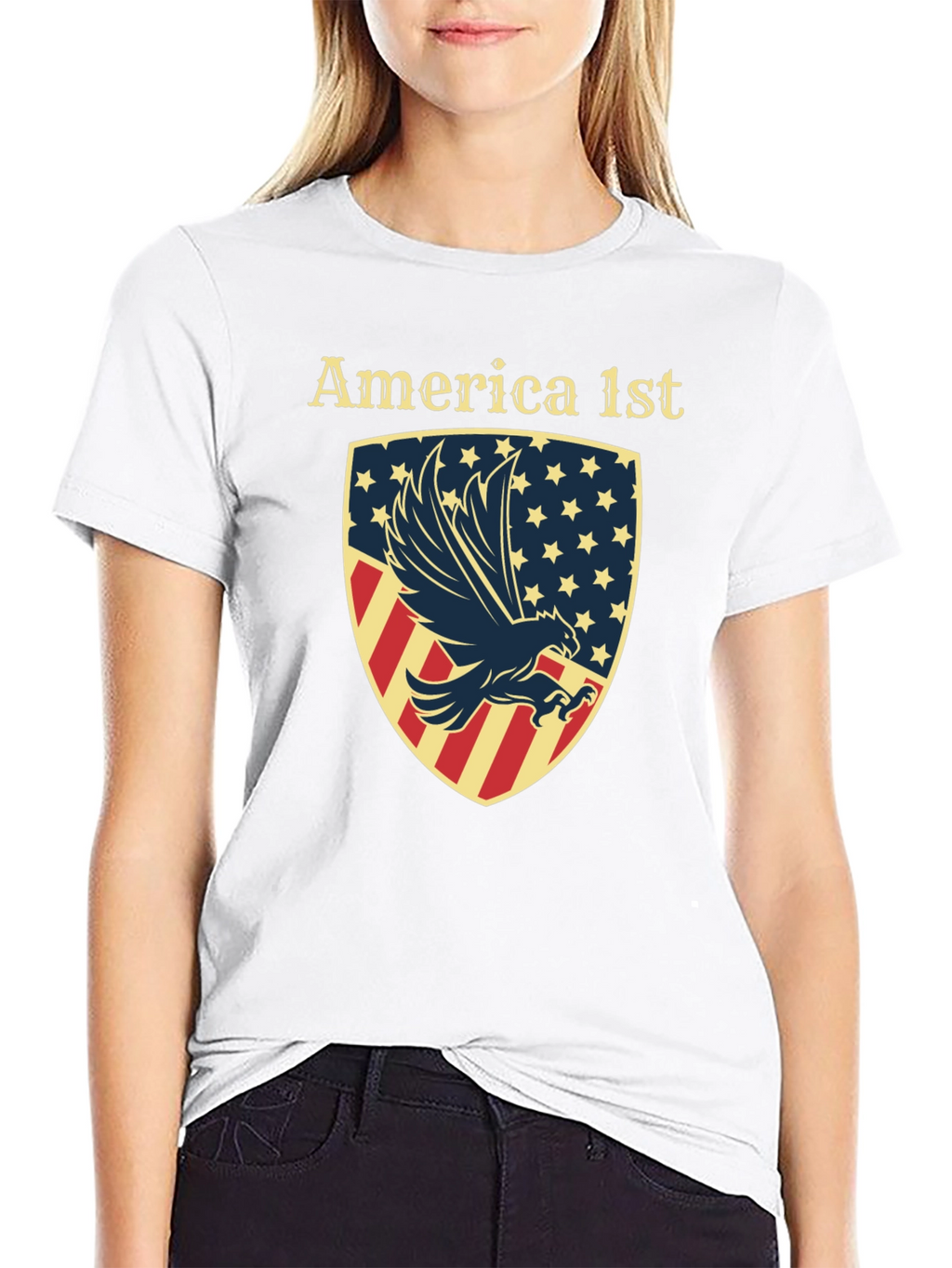 America First Eagle Shield Graphic T-Shirt