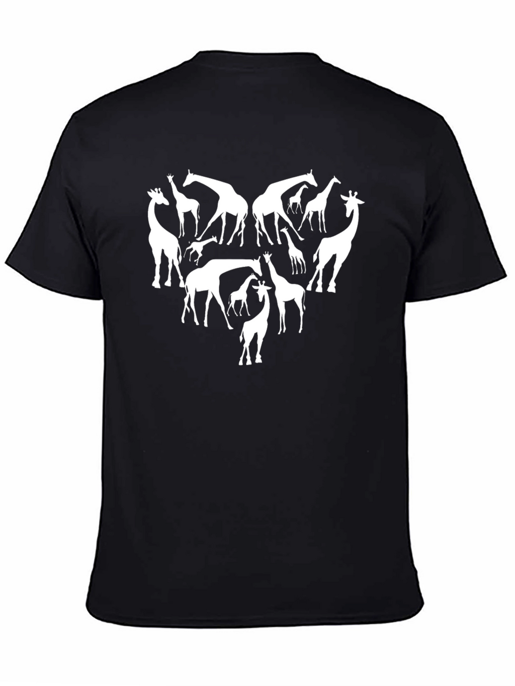 Giraffe Heart T-Shirt - Black Crew Neck Tee