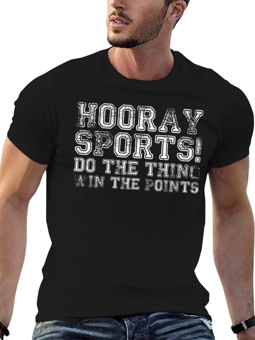 Hooray Sports Graphic T-Shirt - Black