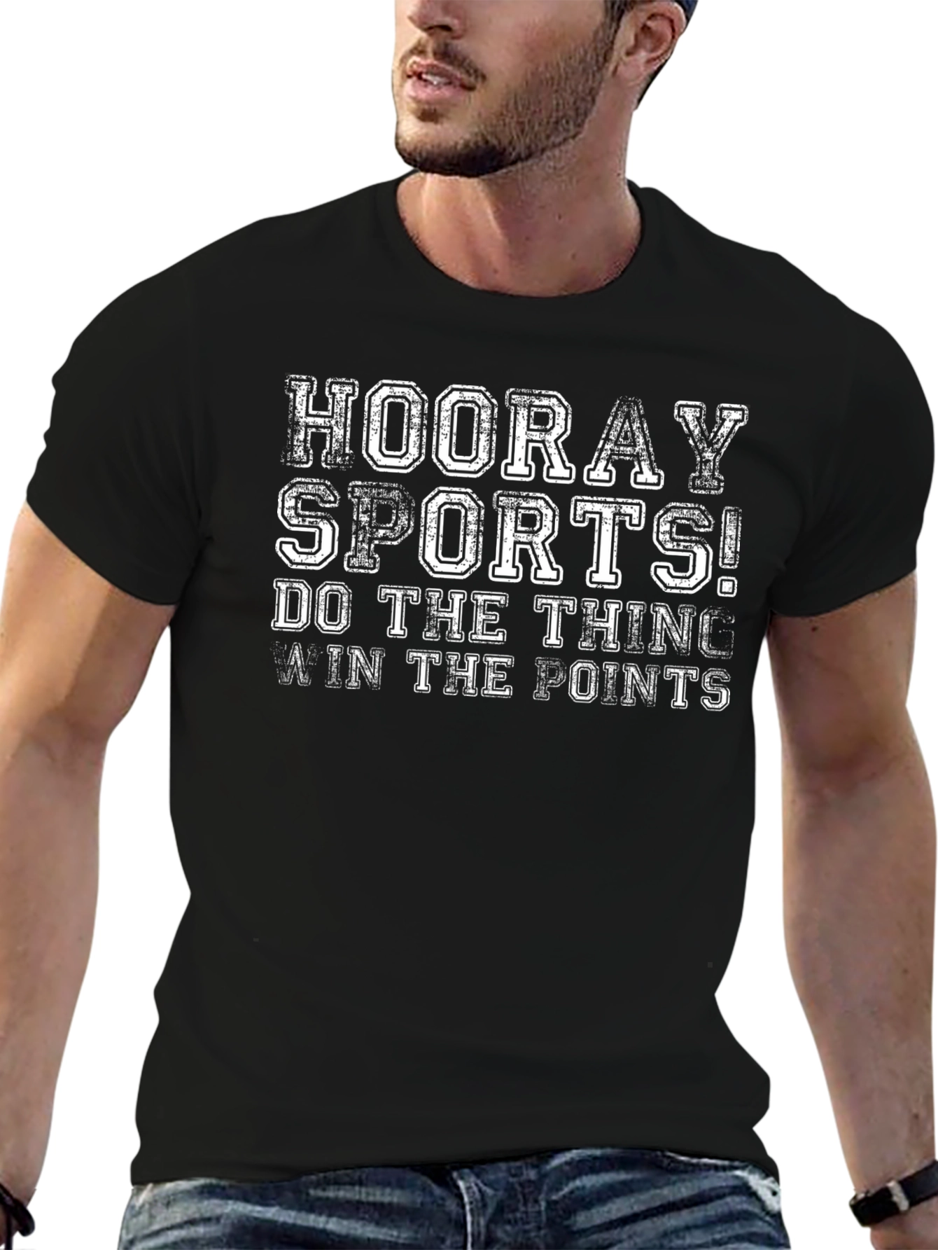 Hooray Sports Graphic T-Shirt - Black