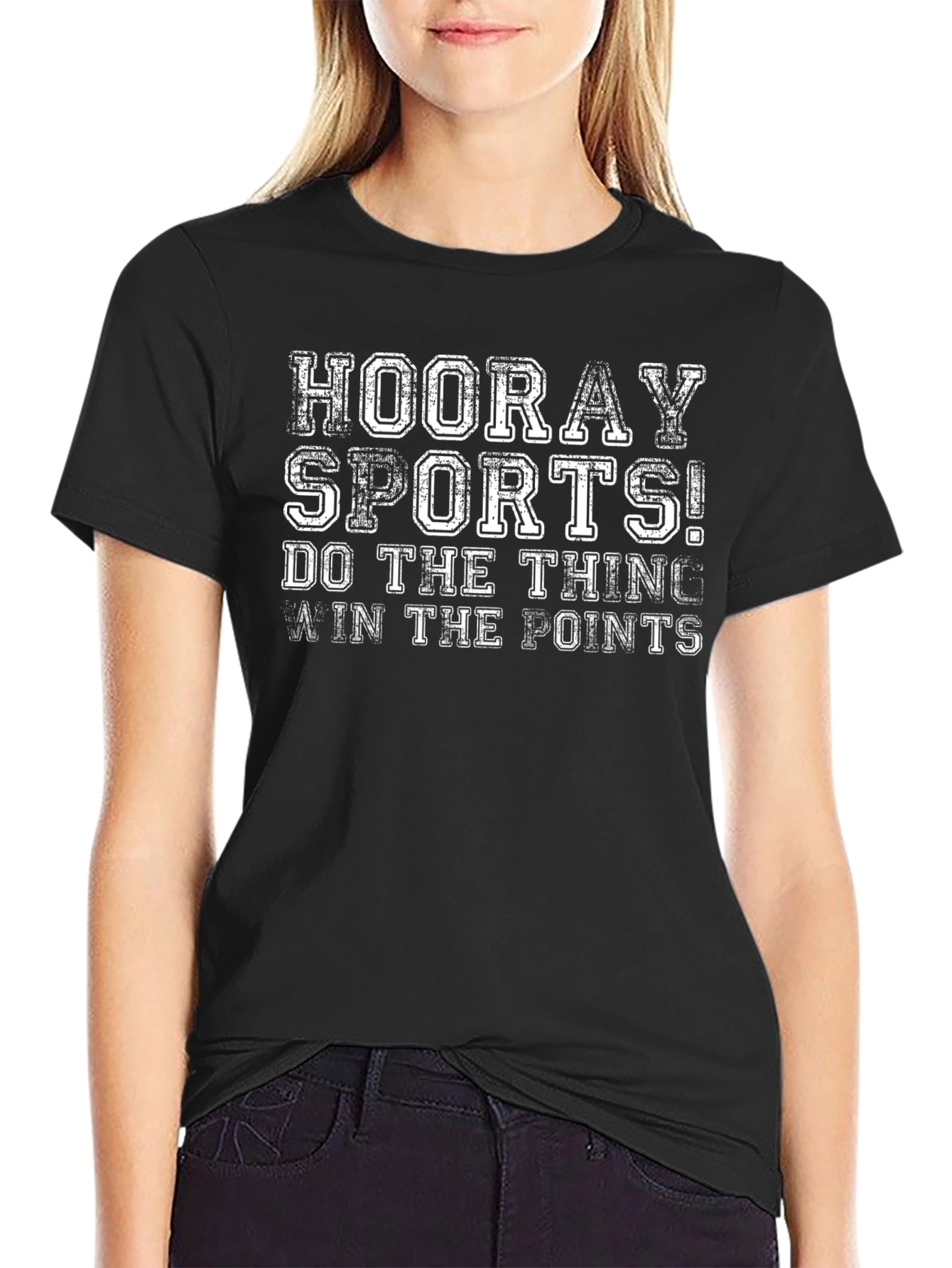Hooray Sports Graphic T-Shirt - Black