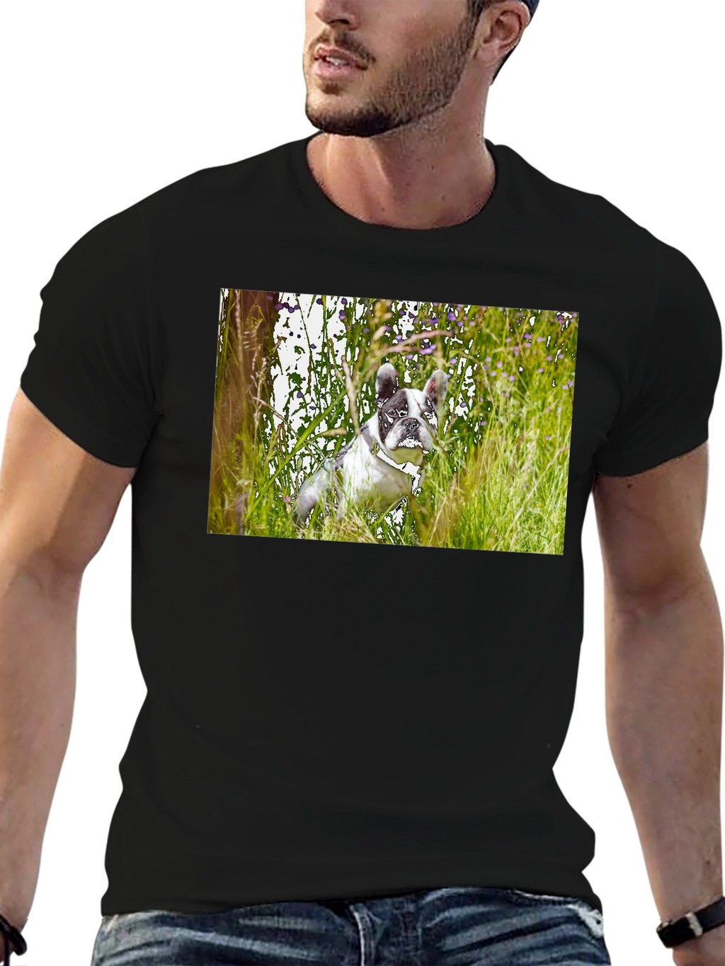 Dog T-Shirt - Black Short Sleeve Graphic Tee