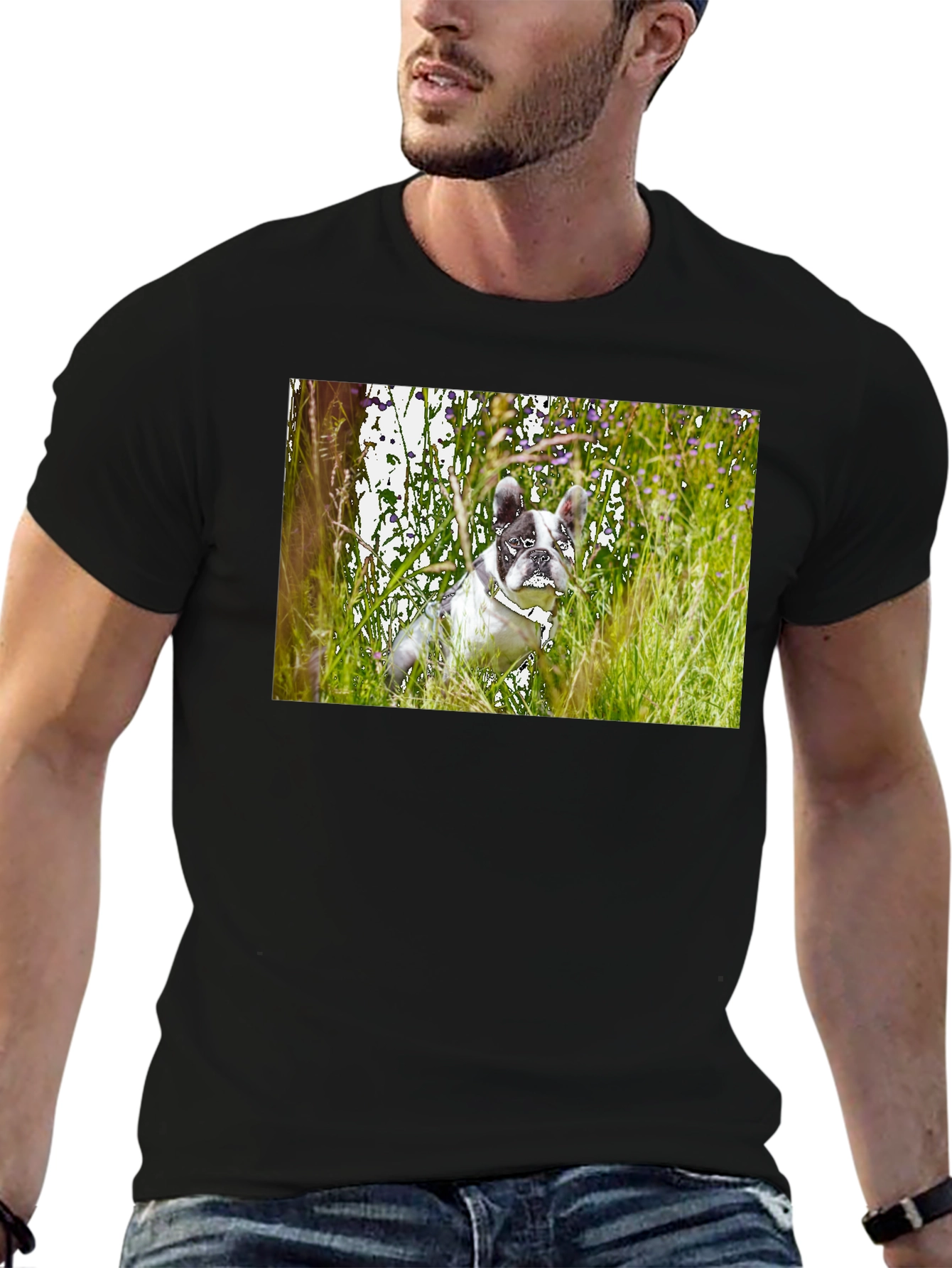 Dog T-Shirt - Black Short Sleeve Graphic Tee