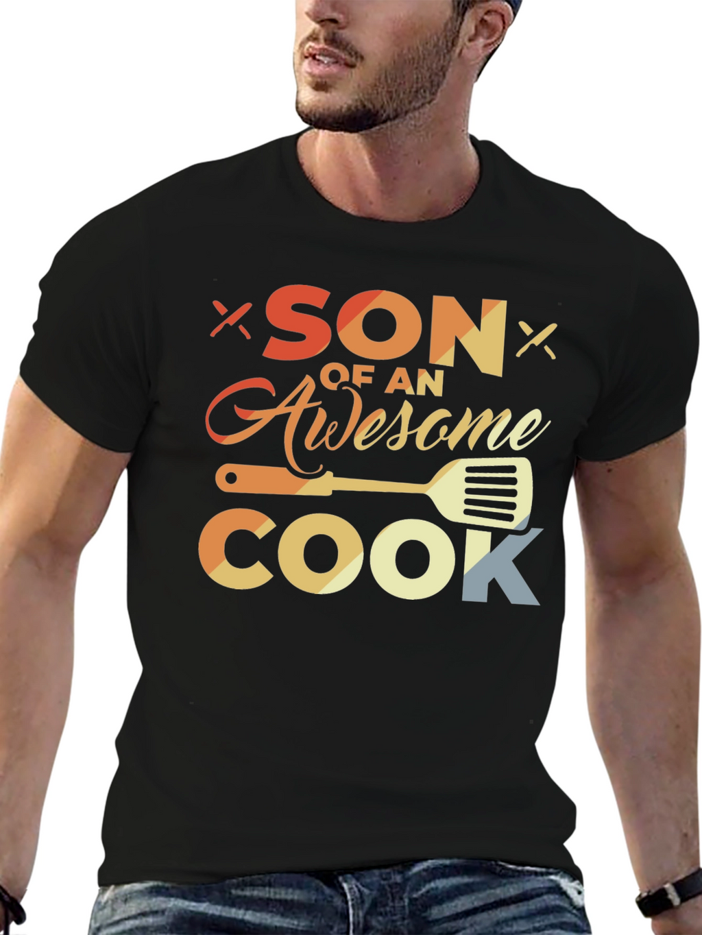 Son of an Awesome Cook Black T-Shirt