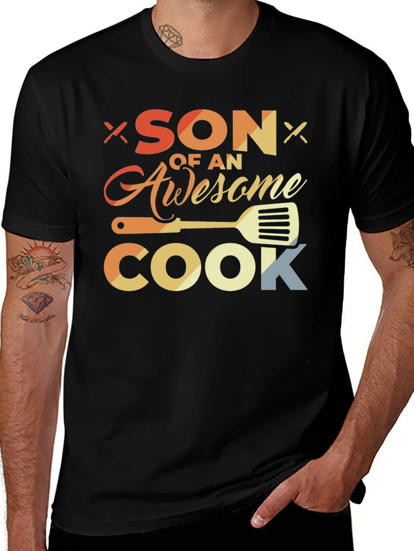 Son of an Awesome Cook Black T-Shirt