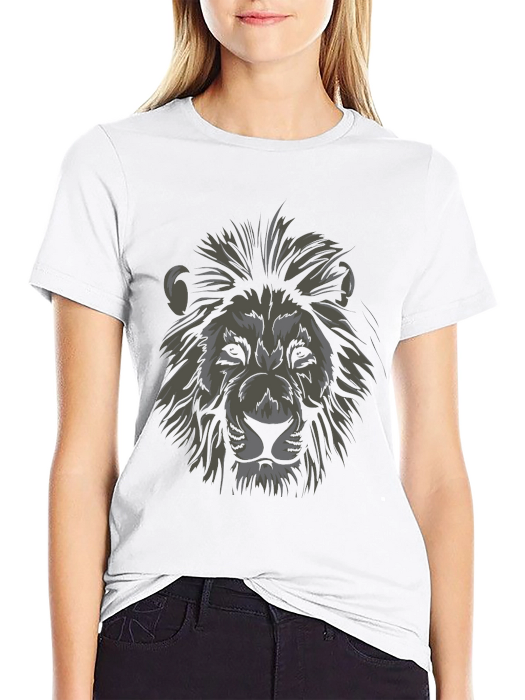 Lion Head Graphic Black T-Shirt