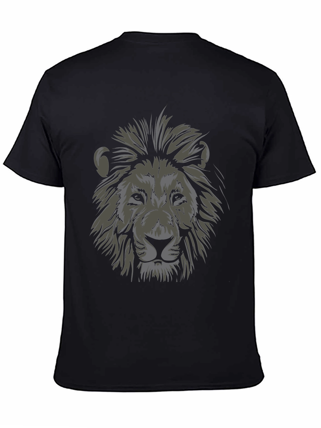 Lion Head Graphic Black T-Shirt