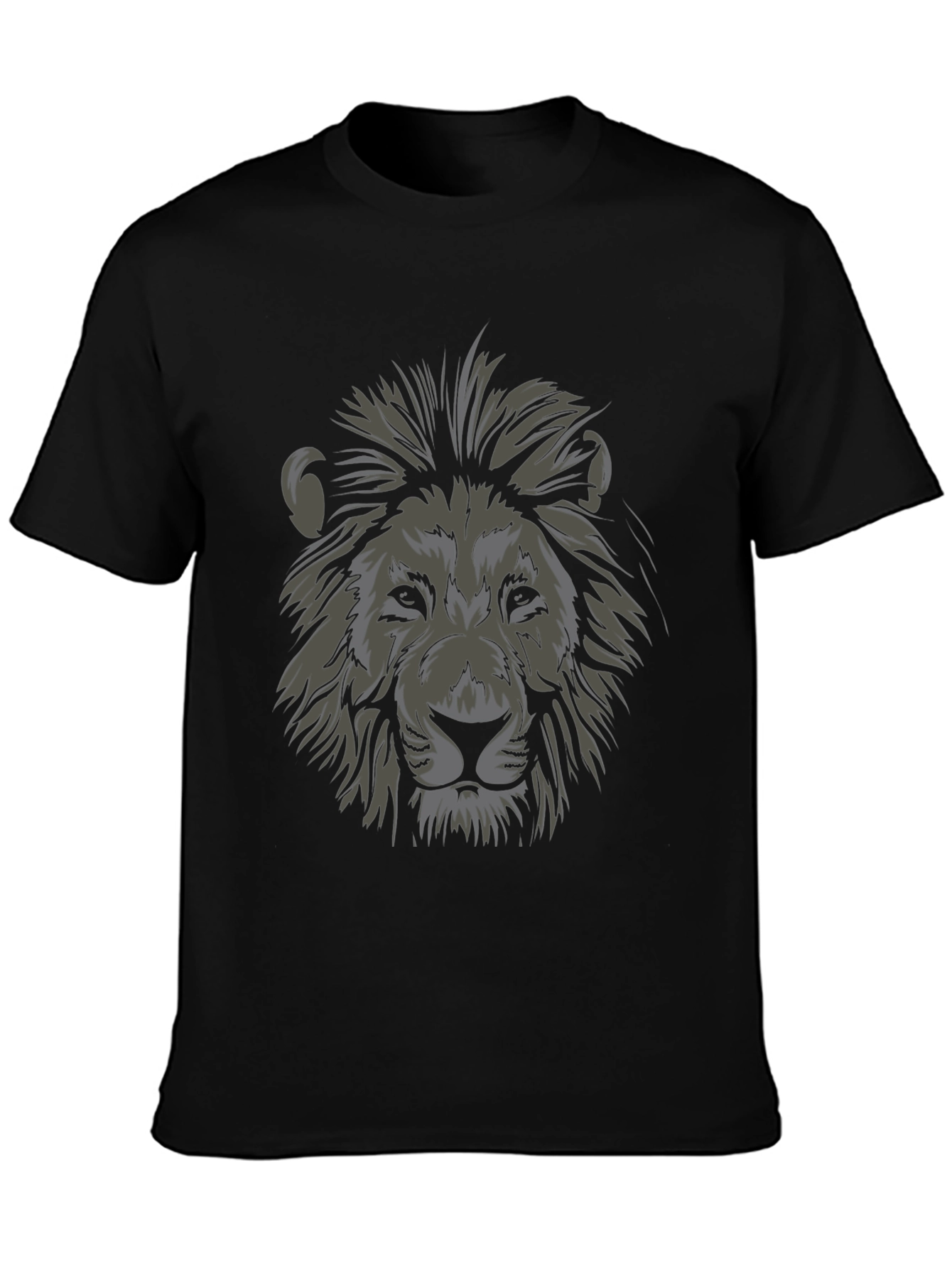 Lion Head Graphic Black T-Shirt