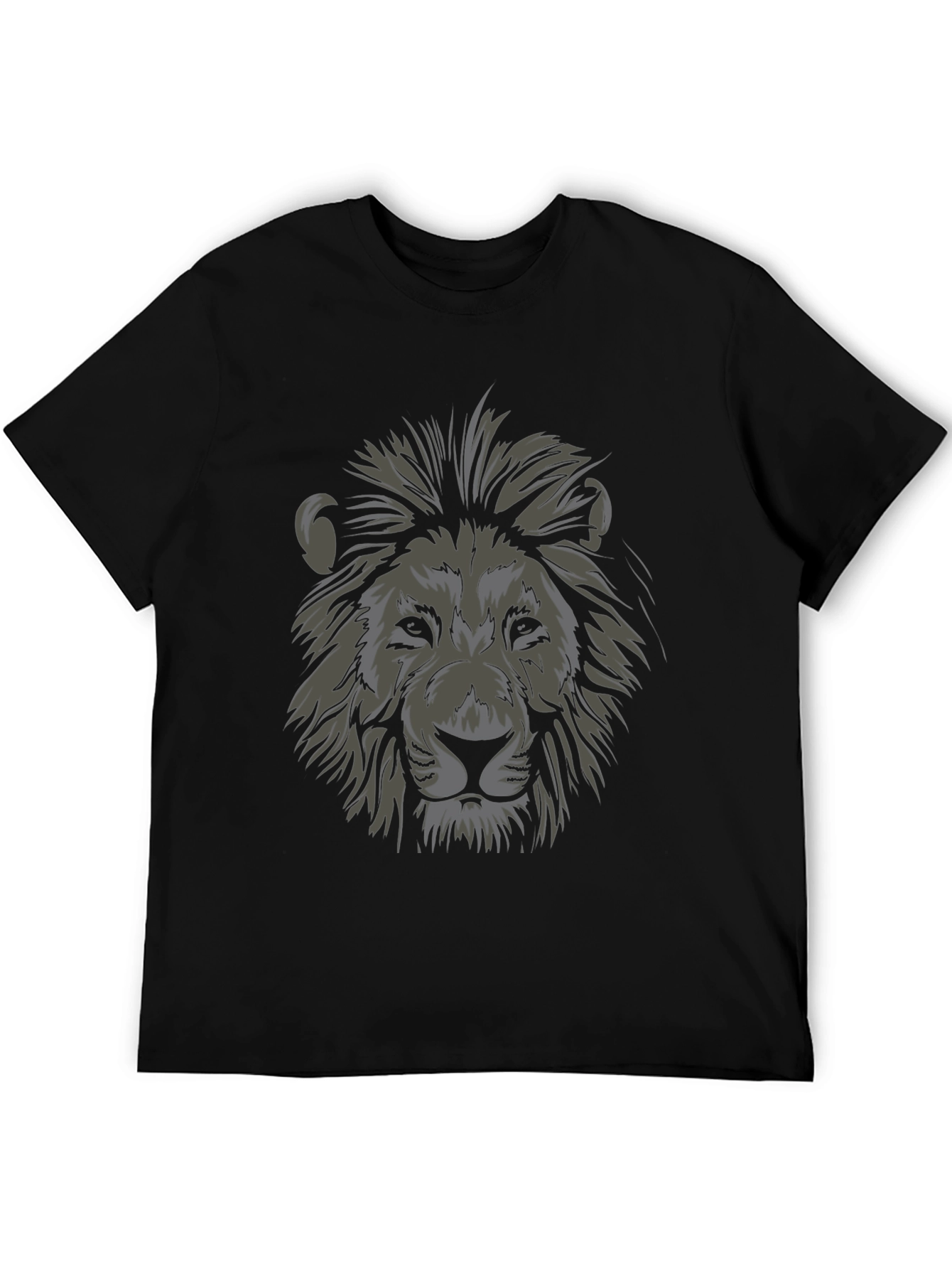 Lion Head Graphic Black T-Shirt