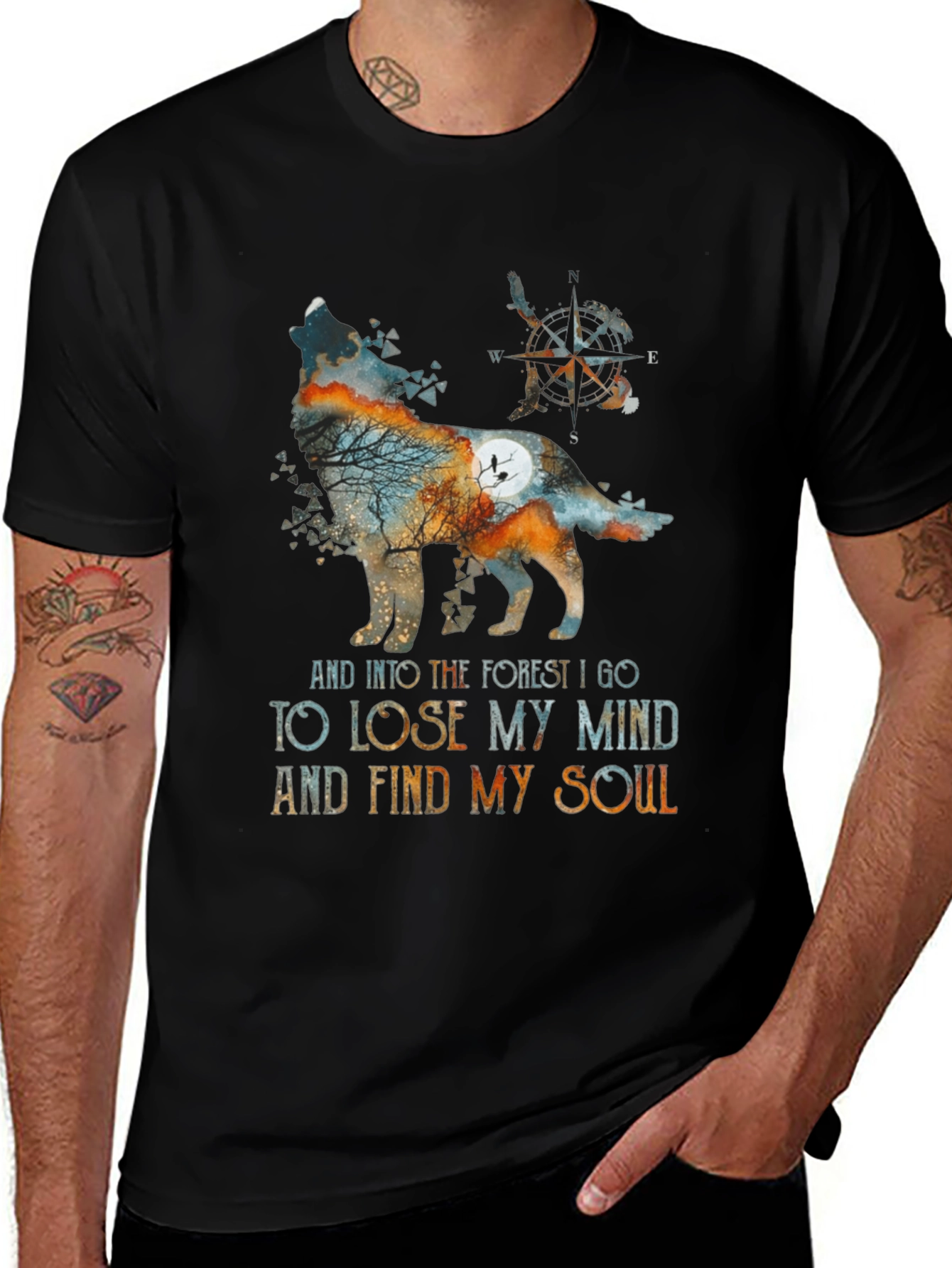 Wolf Forest Graphic Tee - Lose Your Mind Find Your Soul