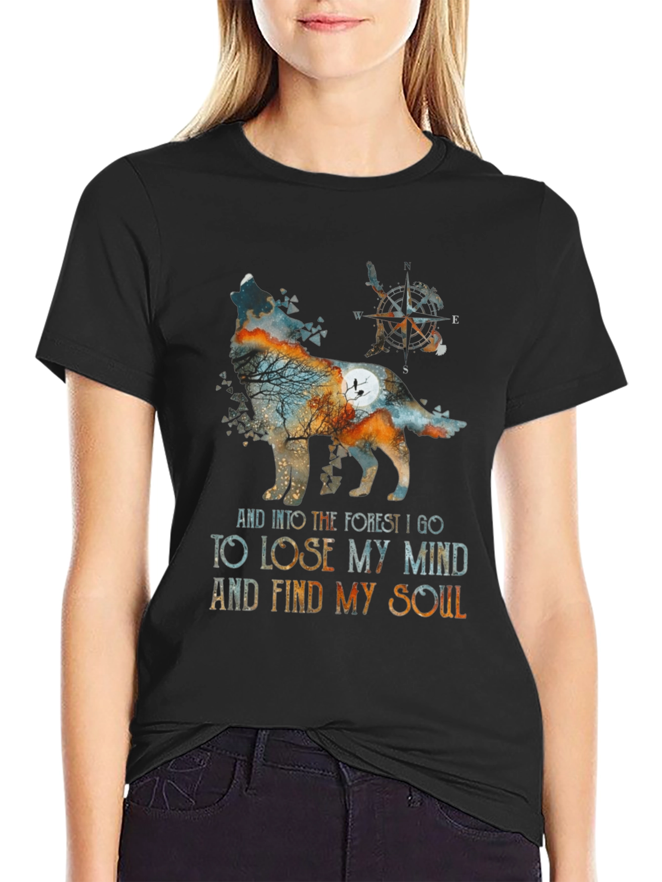 Wolf Forest Graphic Tee - Lose Your Mind Find Your Soul