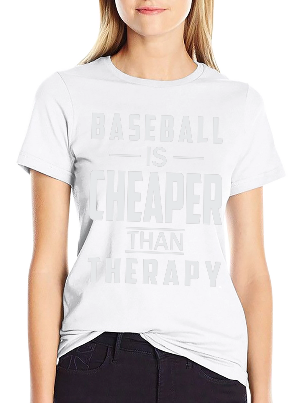 Baseball is Cheaper Than Therapy Funny T-Shirt