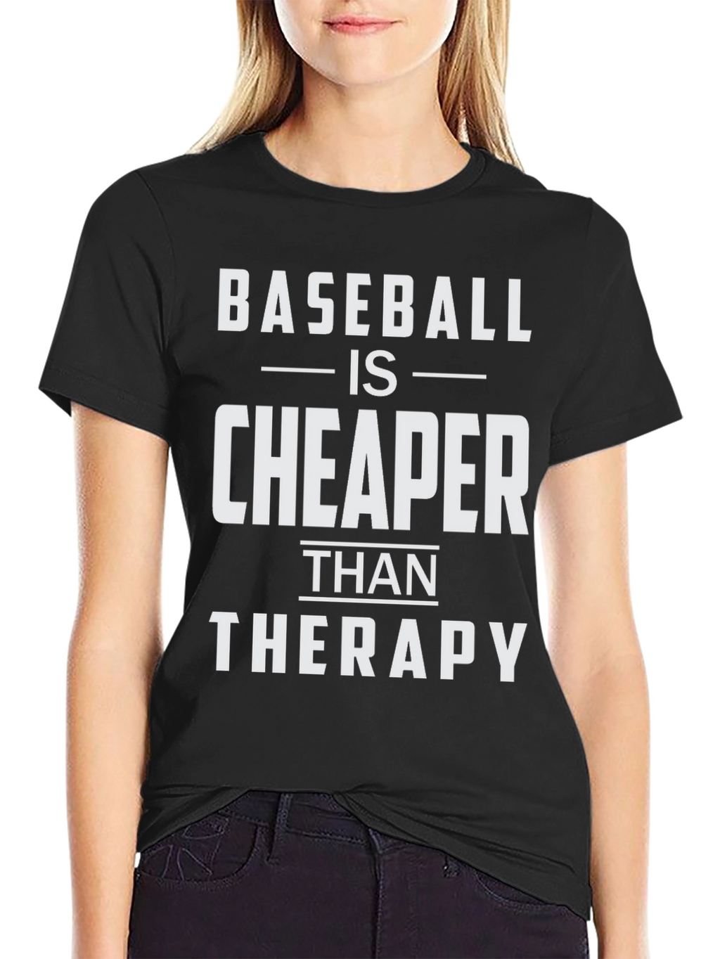 Baseball is Cheaper Than Therapy Funny T-Shirt