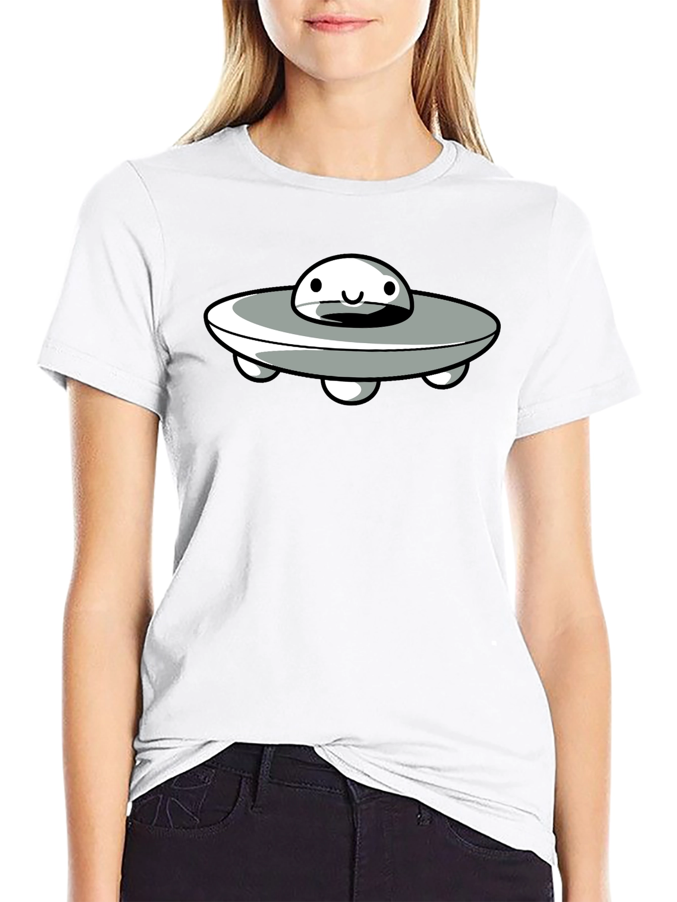 UFO Graphic Tee - Black Cotton Blend
