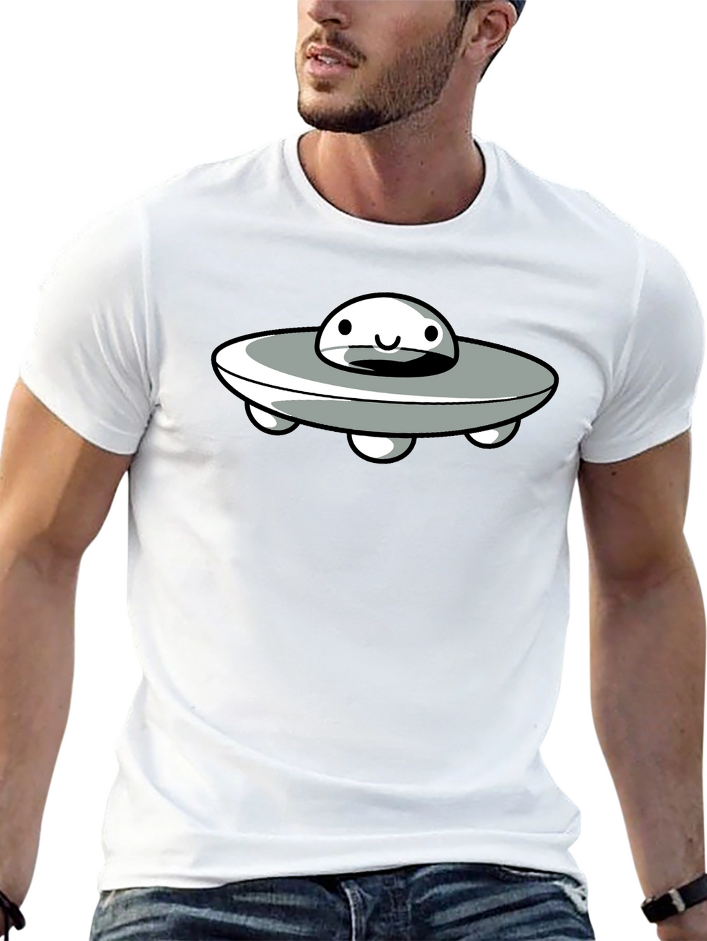 UFO Graphic Tee - Black Cotton Blend