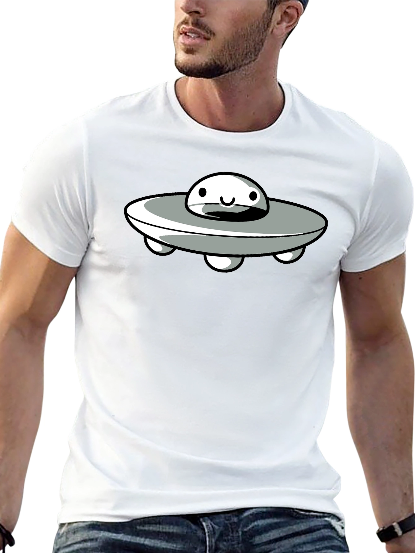 UFO Graphic Tee - Black Cotton Blend