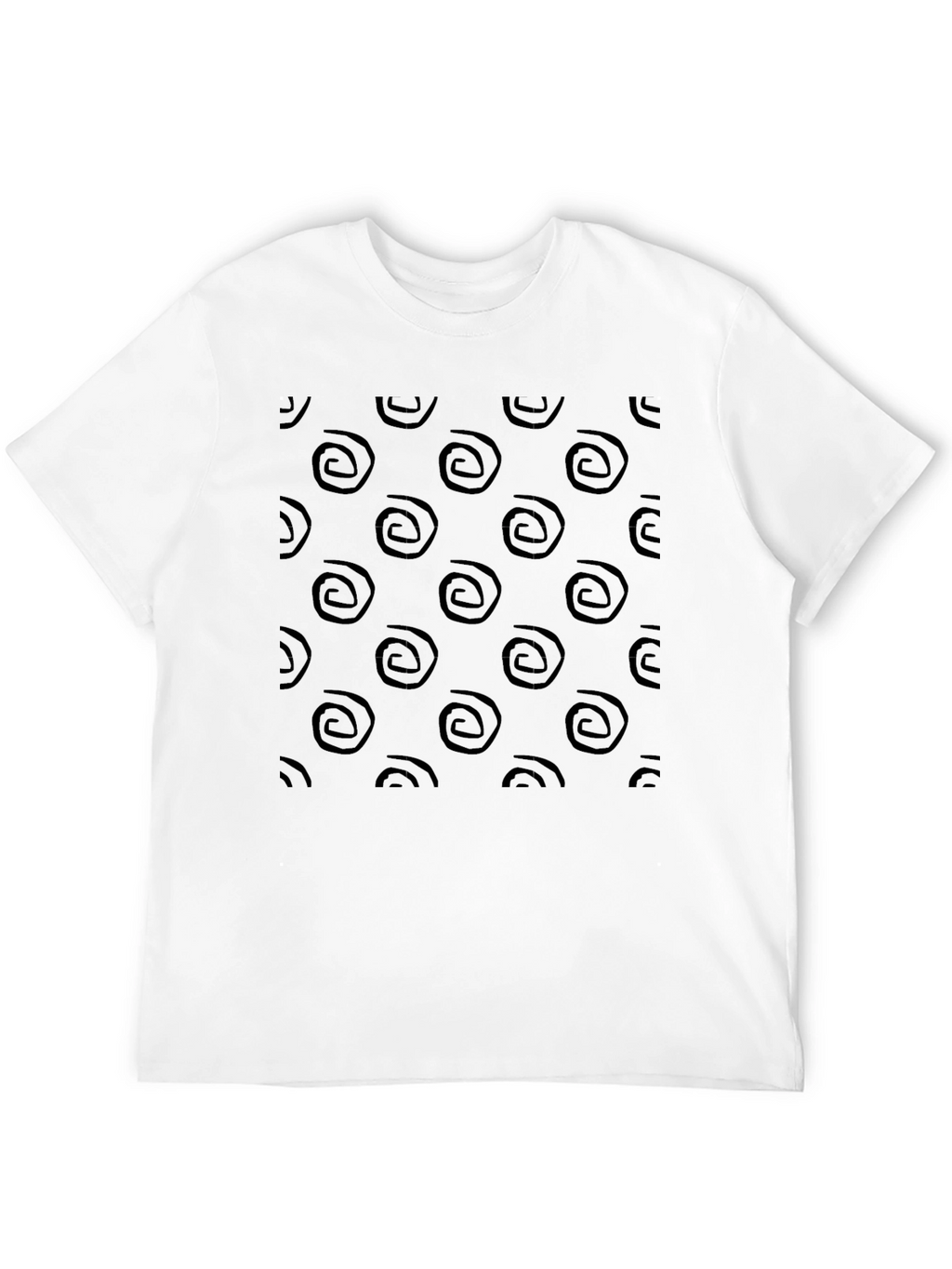 Abstract Swirl Pattern Black T-Shirt