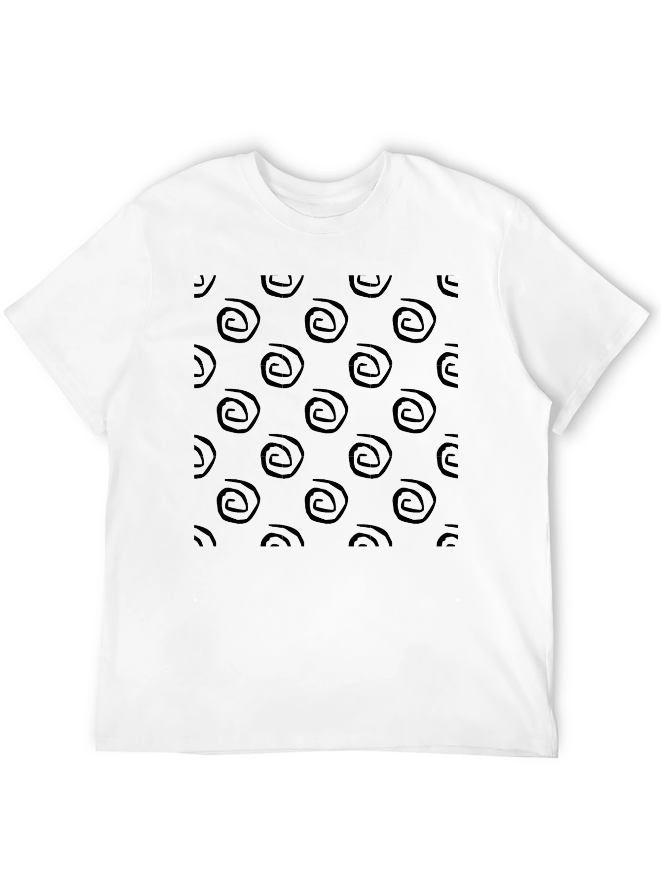 Abstract Swirl Pattern Black T-Shirt
