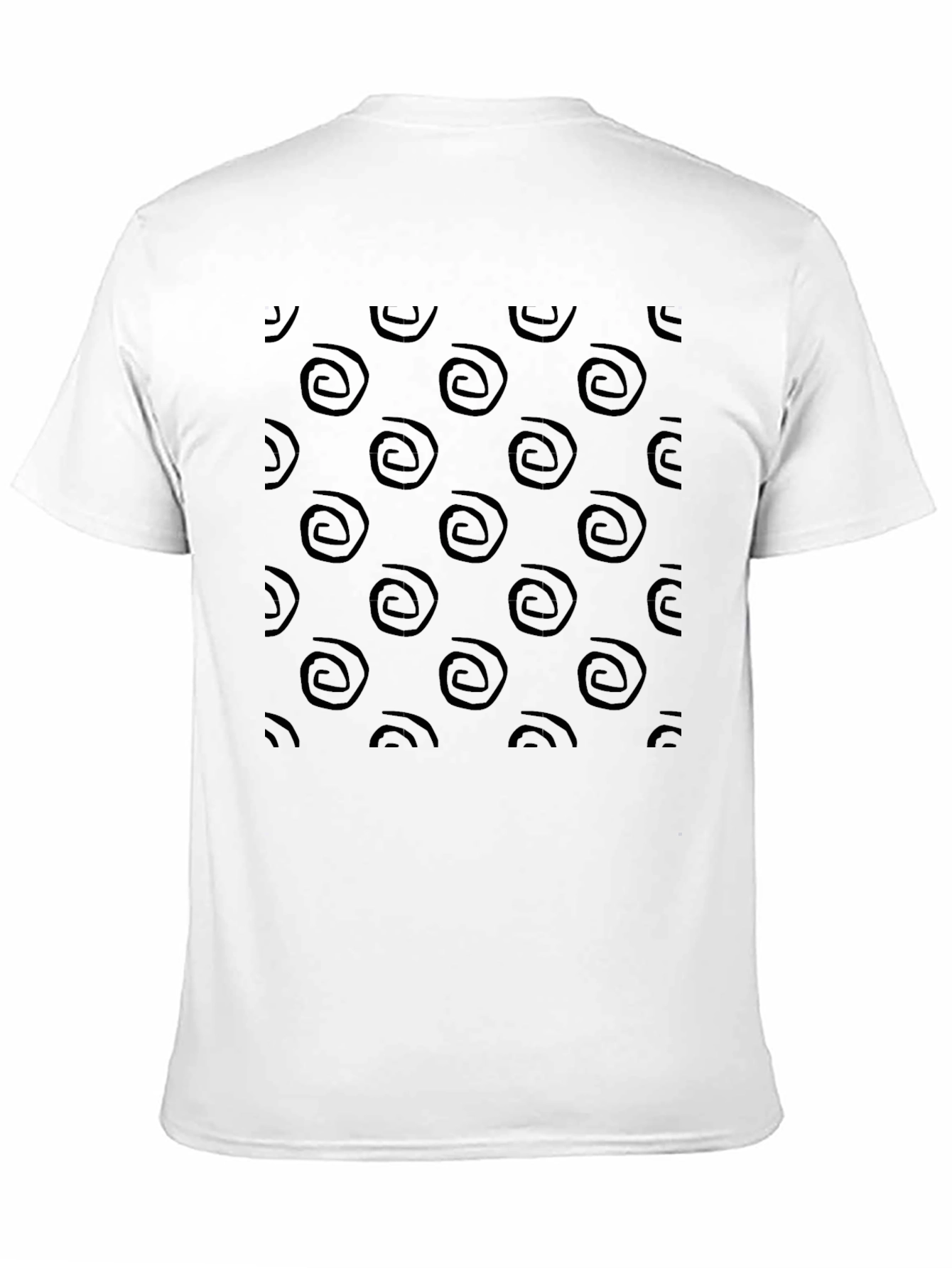 Abstract Swirl Pattern Black T-Shirt