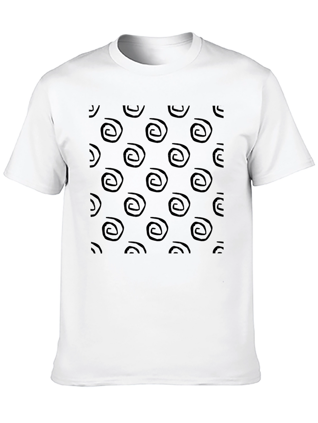 Abstract Swirl Pattern Black T-Shirt