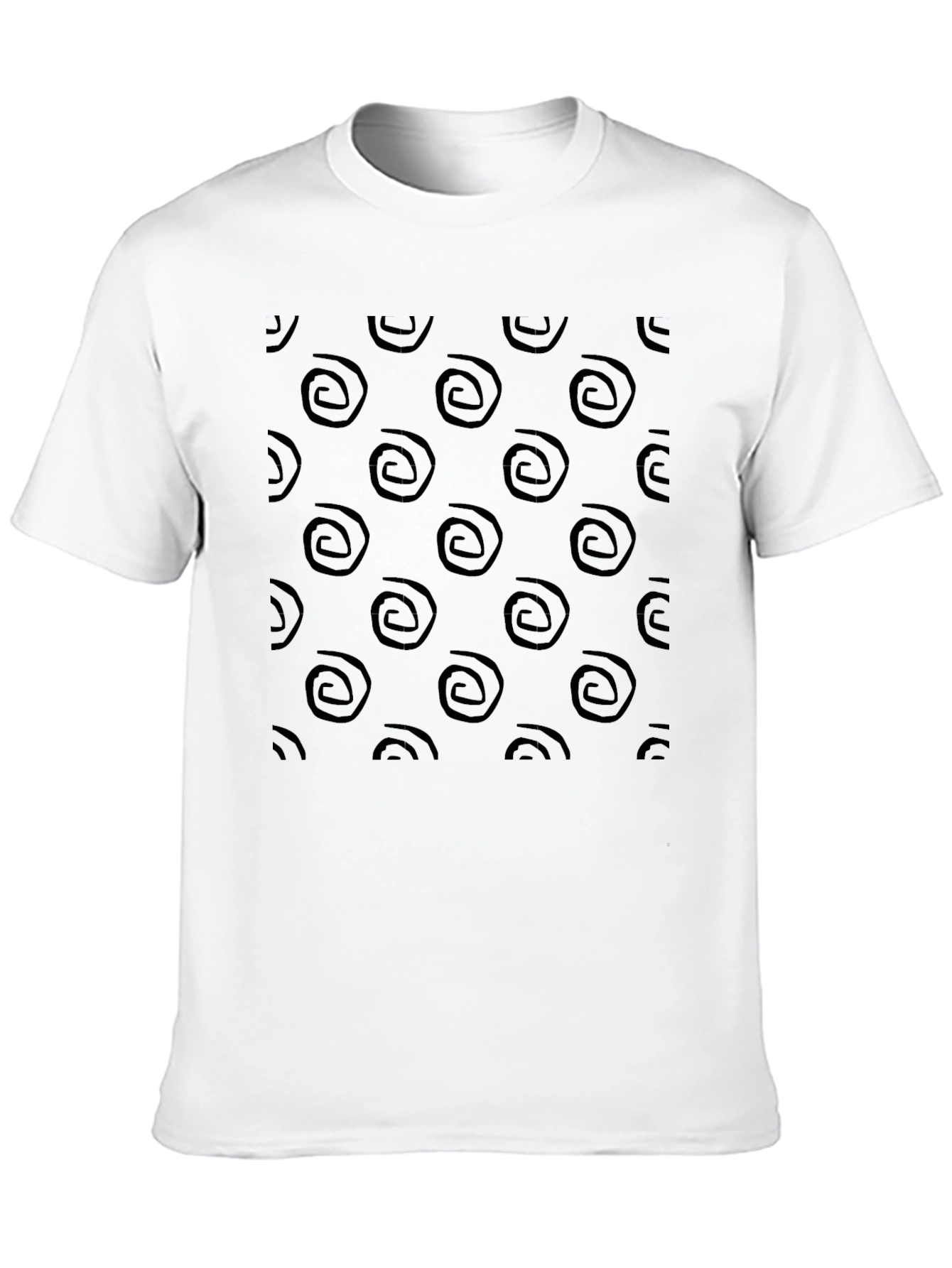 Abstract Swirl Pattern Black T-Shirt