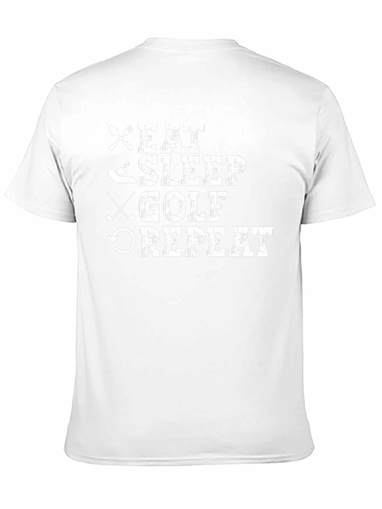 Eat Sleep Golf Repeat Black Graphic Tee