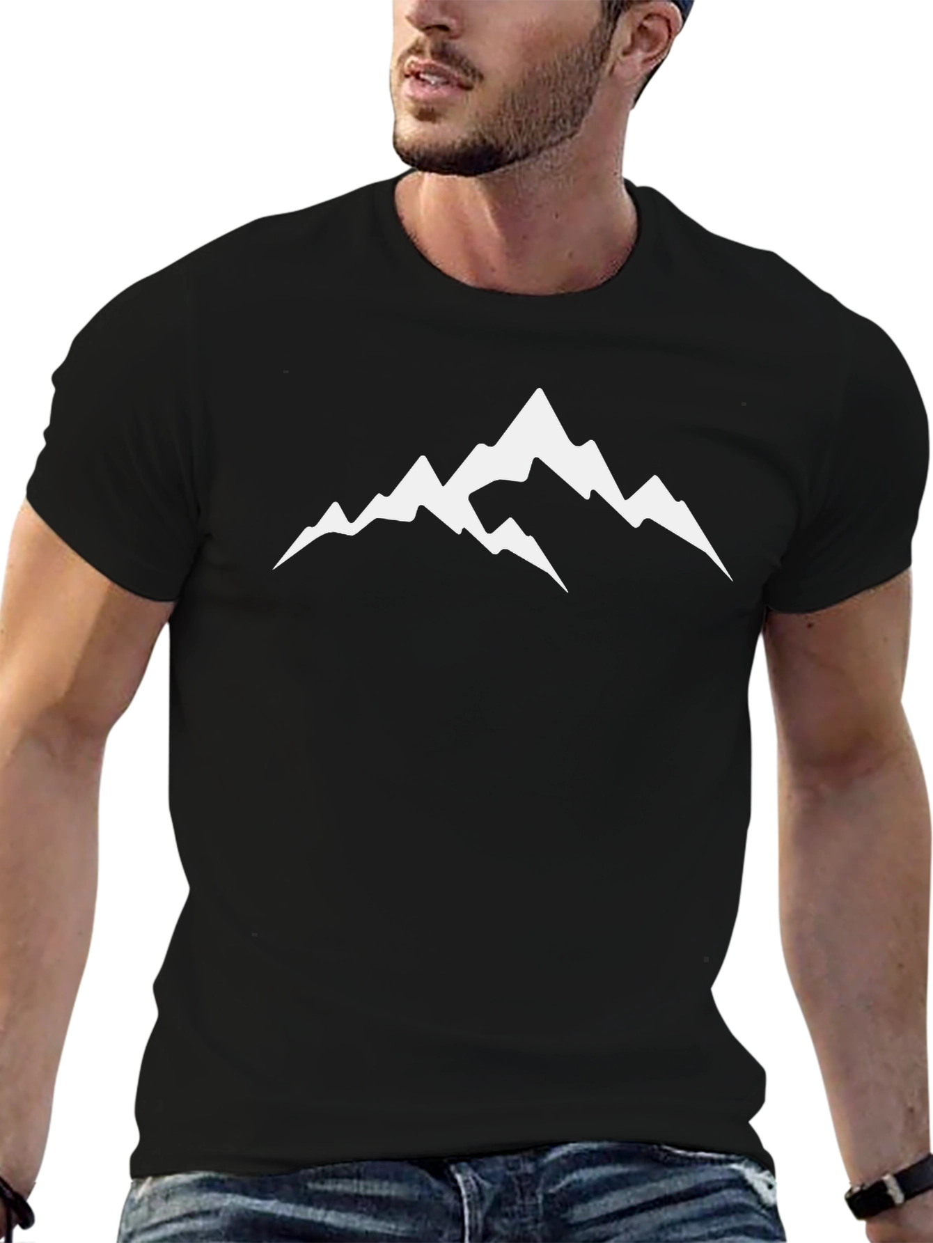 Mens Black Mountain Graphic T-Shirt