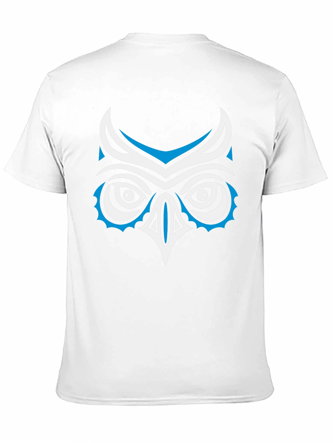 Stylized Owl Graphic Print Black T-Shirt