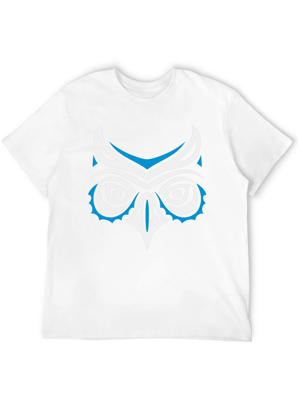 Stylized Owl Graphic Print Black T-Shirt