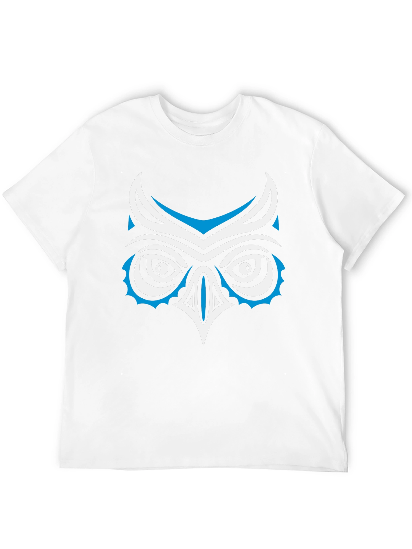 Stylized Owl Graphic Print Black T-Shirt