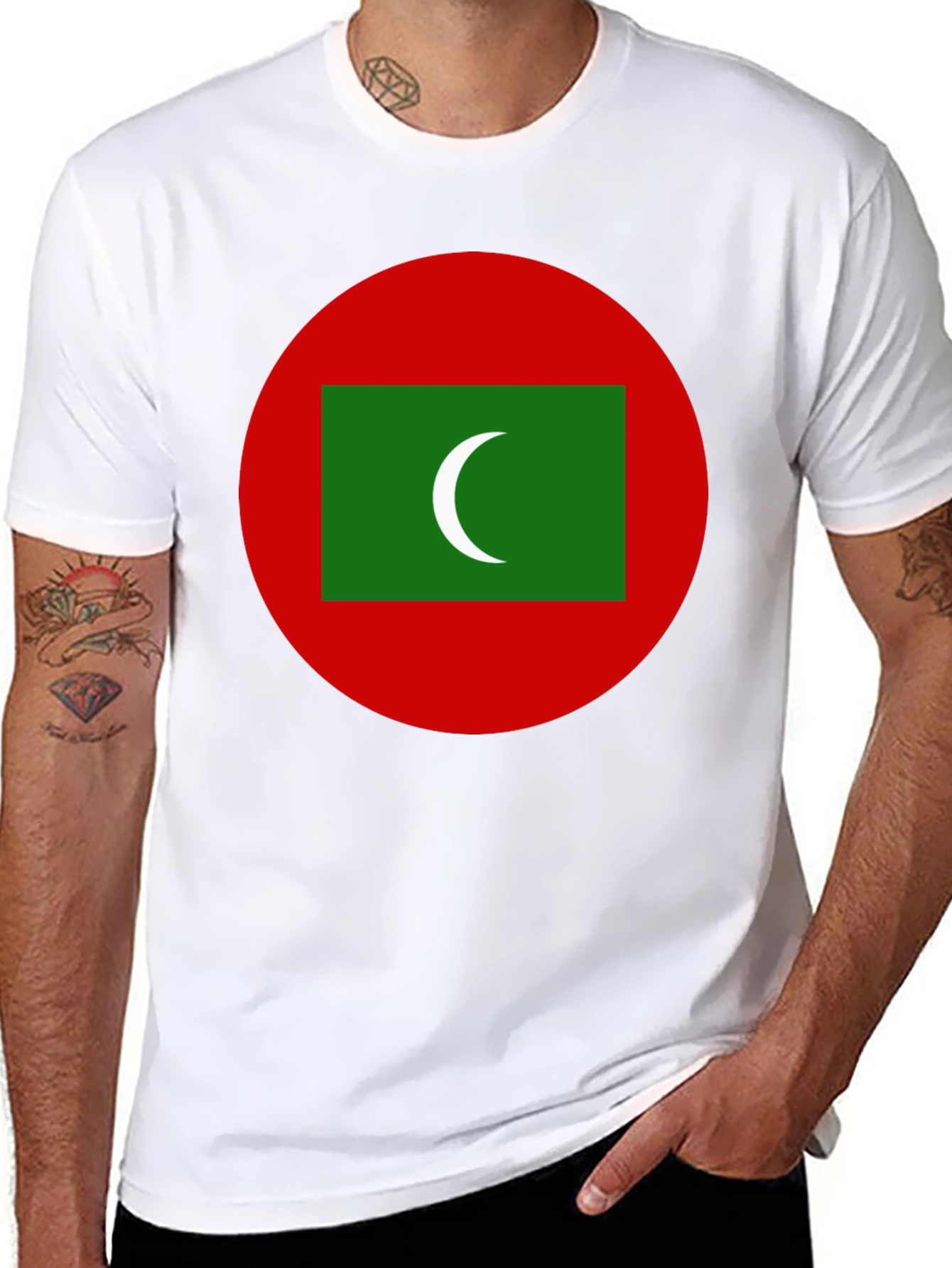Maldives Flag T-Shirt - Black Cotton Tee