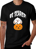 Be Scared! Bunny & Pumpkin Halloween Graphic Tee