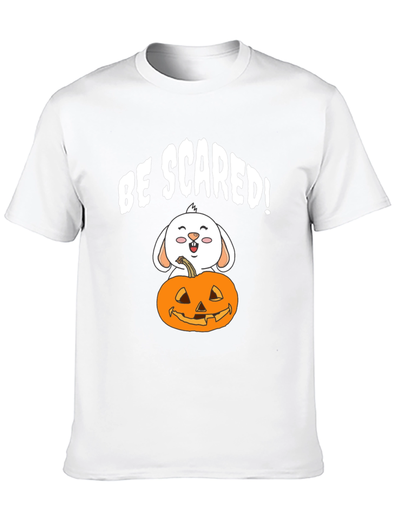 Be Scared! Bunny & Pumpkin Halloween Graphic Tee