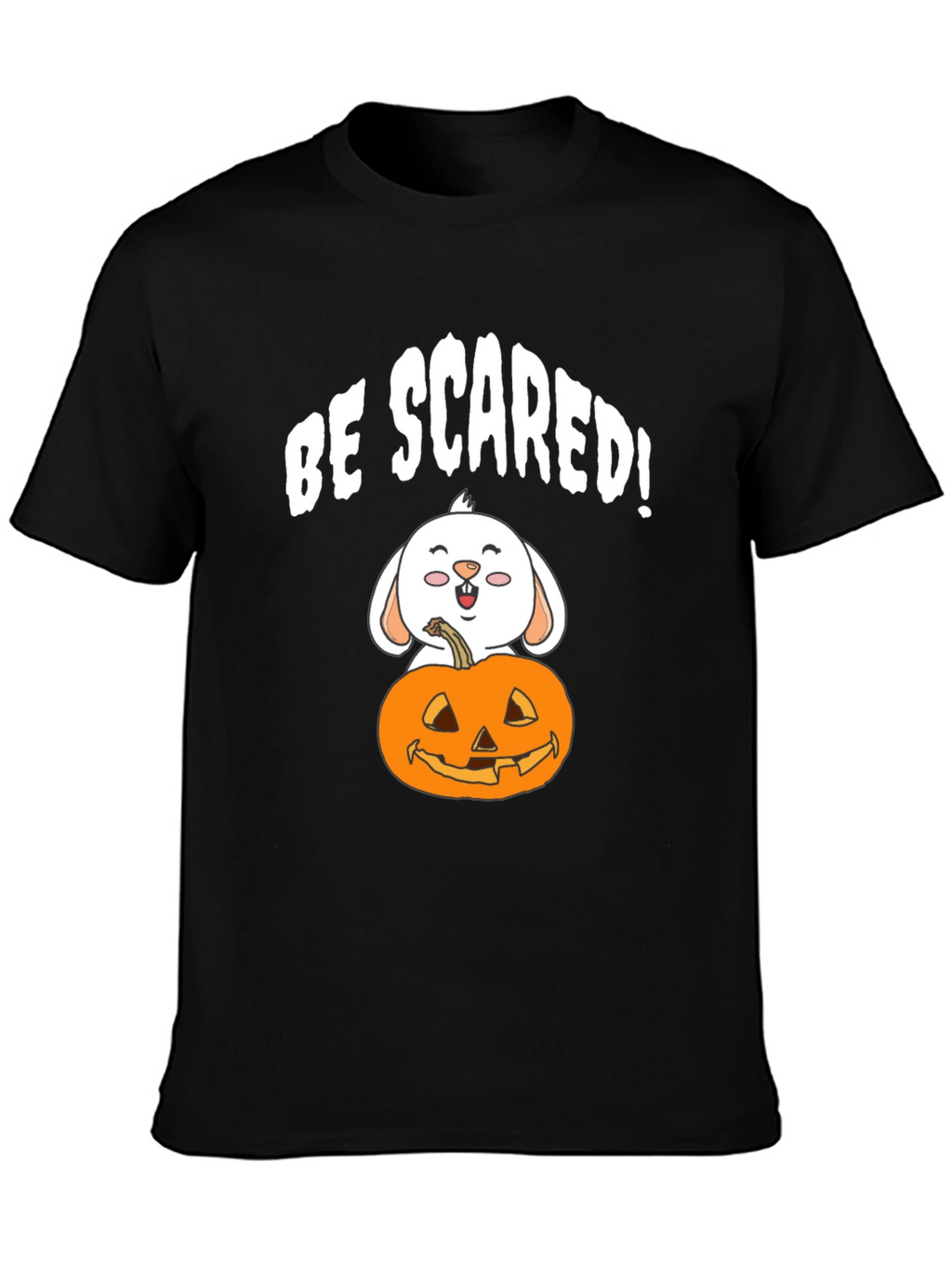Be Scared! Bunny & Pumpkin Halloween Graphic Tee