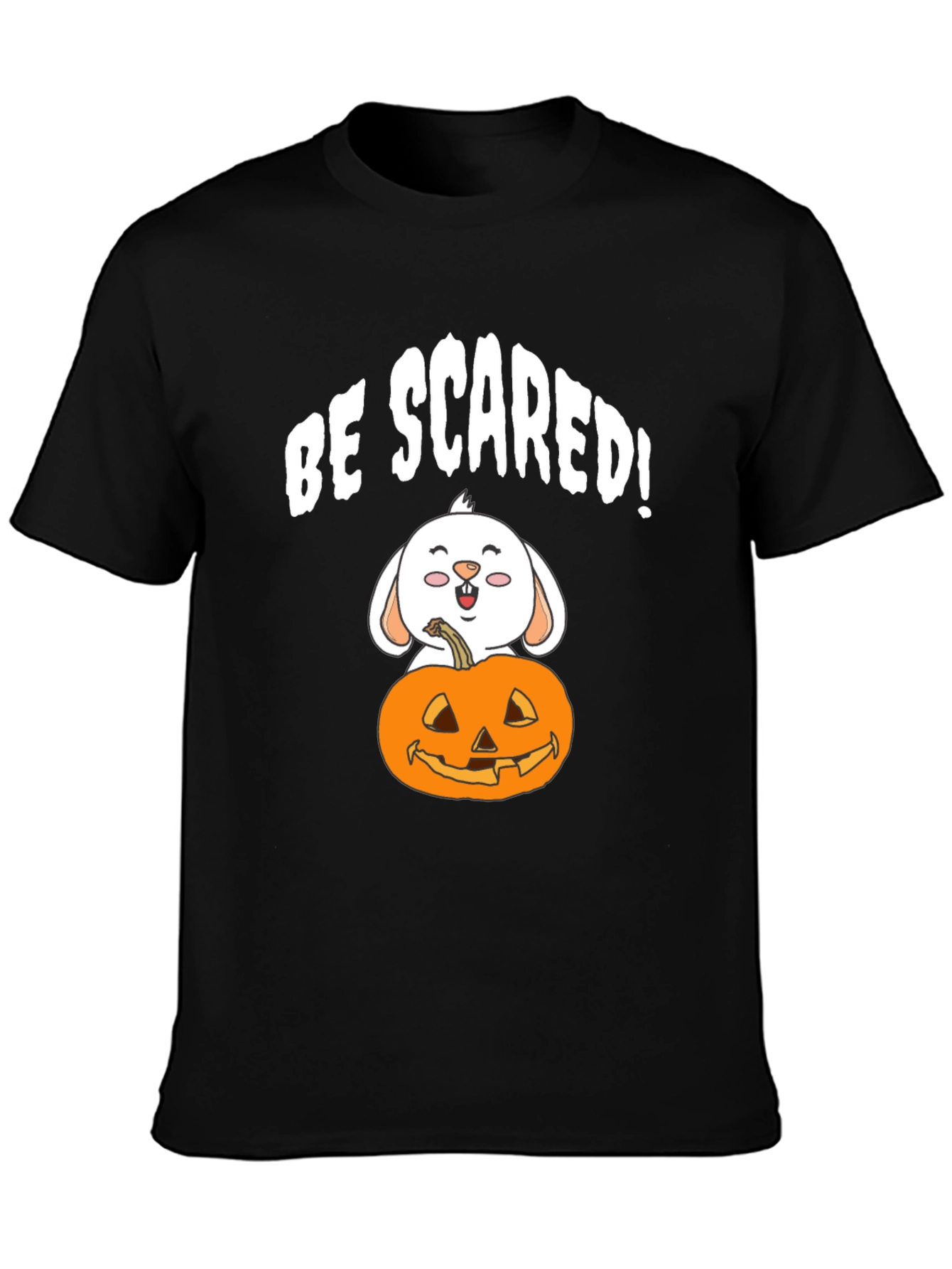 Be Scared! Bunny & Pumpkin Halloween Graphic Tee