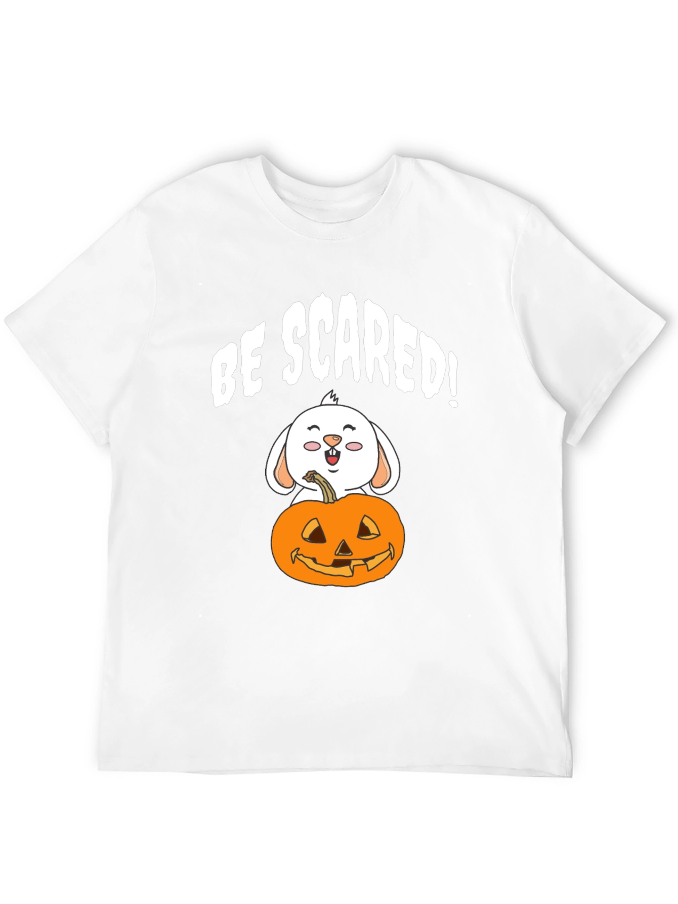 Be Scared! Bunny & Pumpkin Halloween Graphic Tee
