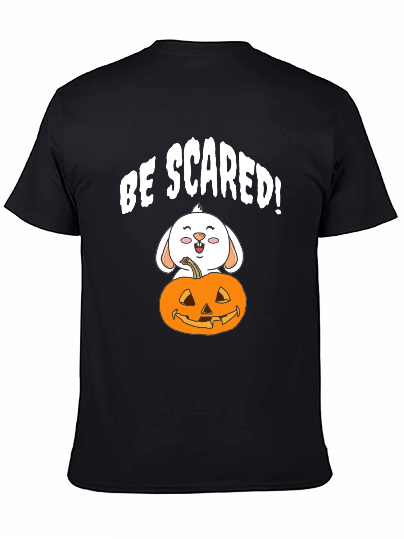 Be Scared! Bunny & Pumpkin Halloween Graphic Tee