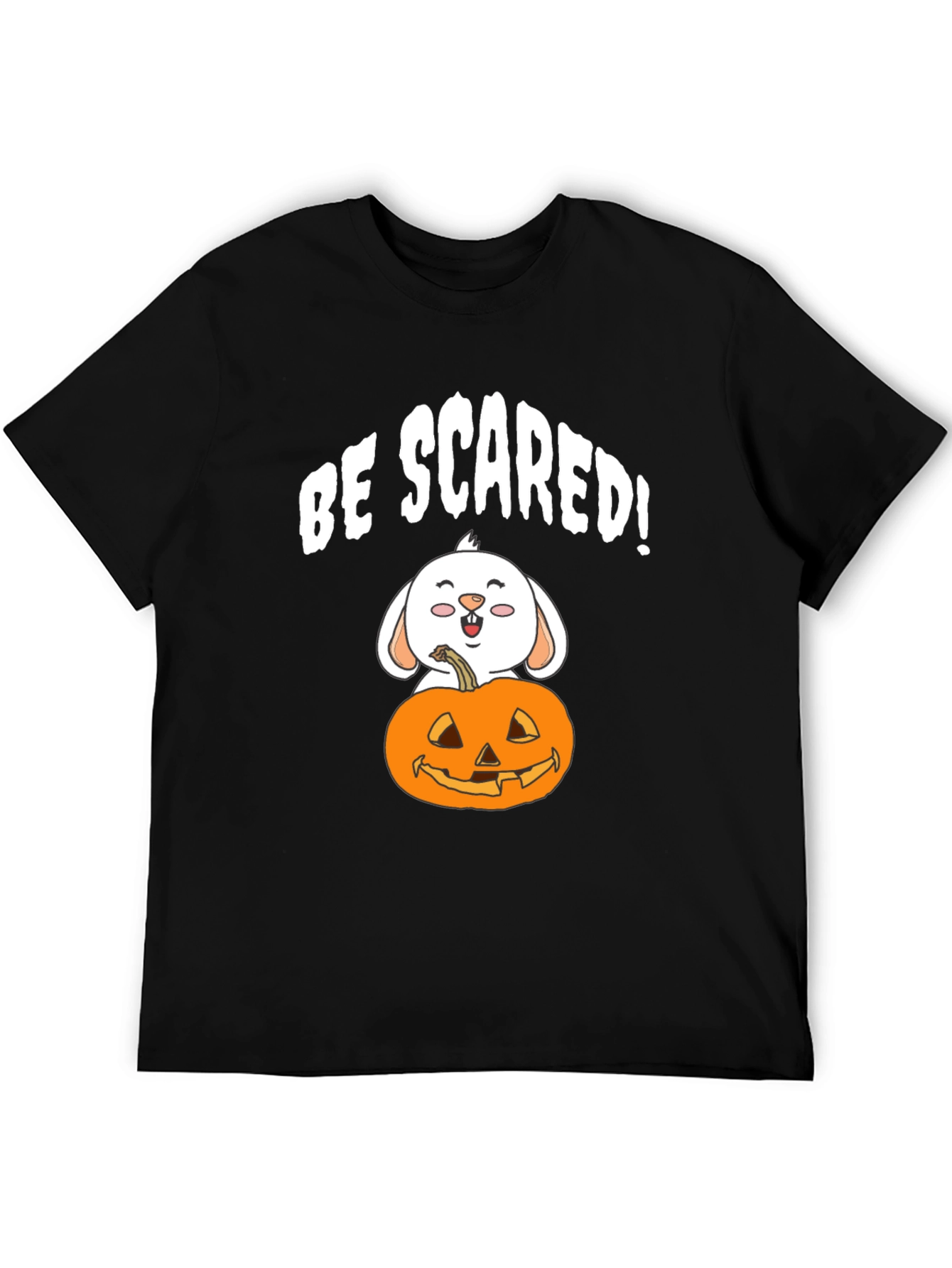 Be Scared! Bunny & Pumpkin Halloween Graphic Tee