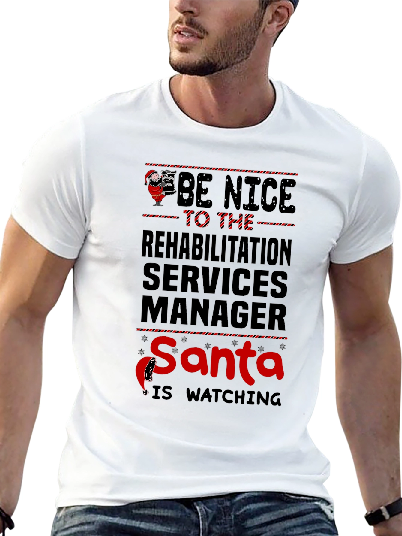 Rehabilitation Services Manager Santa Watching T-Shirt