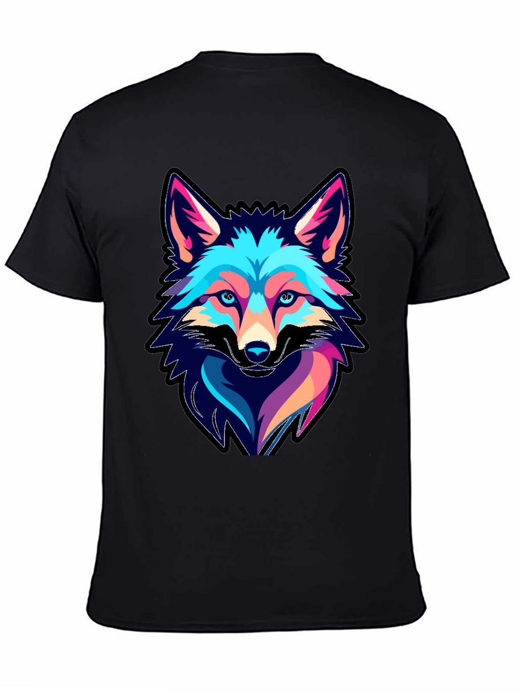 Cool Fox Graphic Print Black T-Shirt