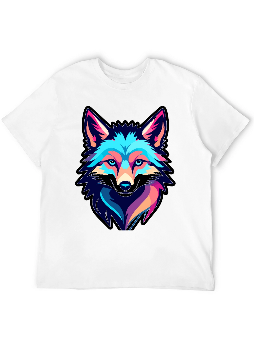 Cool Fox Graphic Print Black T-Shirt