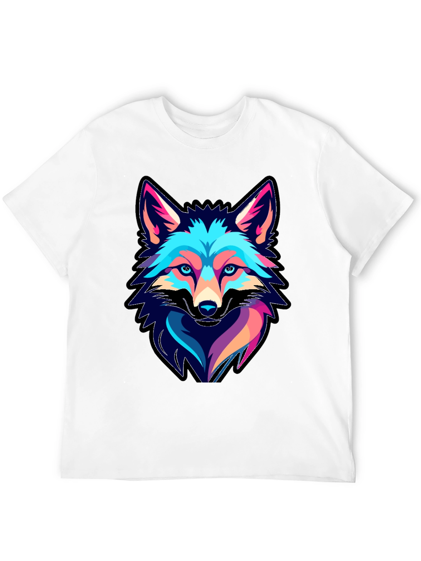 Cool Fox Graphic Print Black T-Shirt