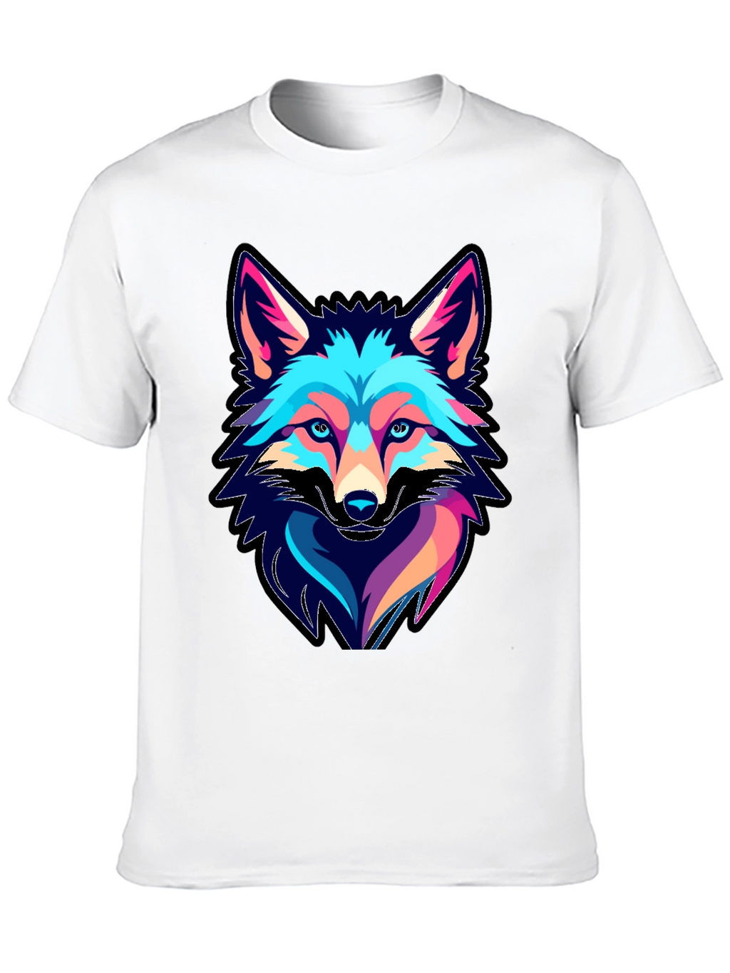 Cool Fox Graphic Print Black T-Shirt