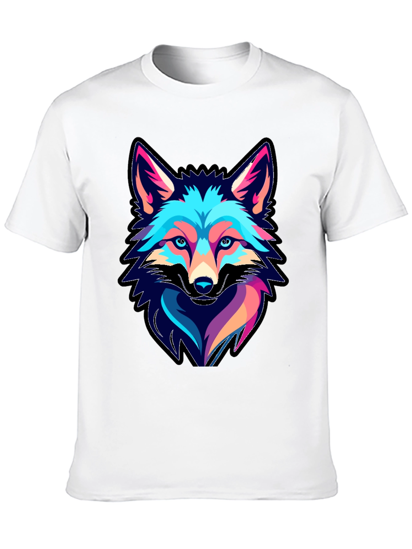 Cool Fox Graphic Print Black T-Shirt